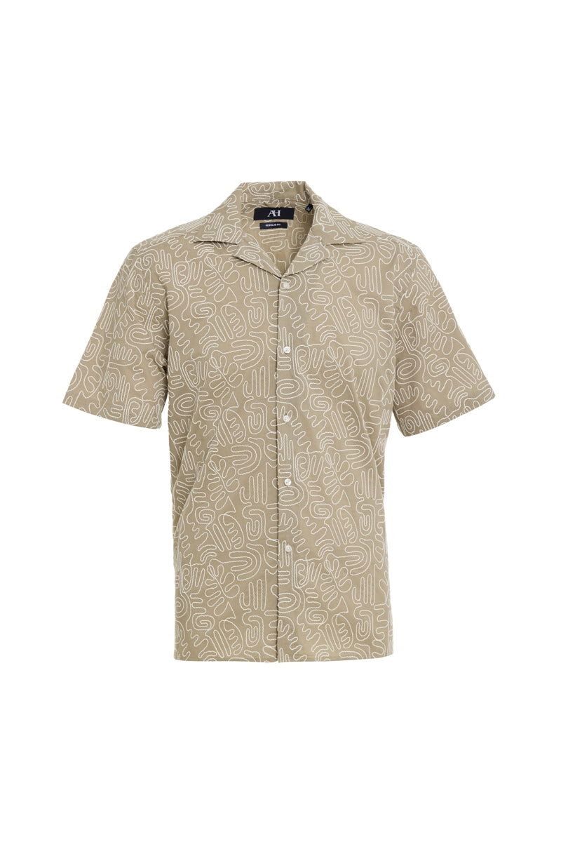 Wholesale,American Heritage, American Heritage Sage Geo Embroidered Shirt, Green, Extra Extra Large-54-TagXXL