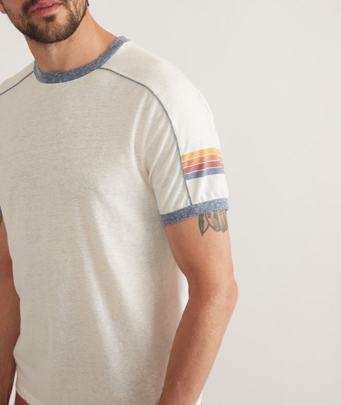 Wholesale,Marine Layer, Marine Layer Antique White Vintage Varsity-inspired Tee, White, Small-39-TagS