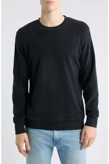 Wholesale,James Campbell, James Campbell Black Fleece Textured Sweatshirt, Black, Medium-44-TagMLarge-46-TagLExtra Large-49-TagXL