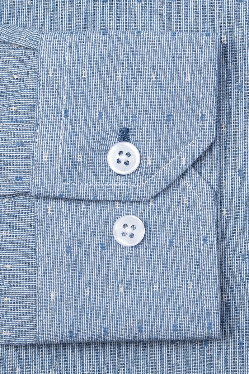 Faire,Alynn, Alynn Blue Geo Classic Fit Textured Dobby Shirt, Blue, Medium-44-TagMLarge-48-TagLExtra Large-52-TagXL