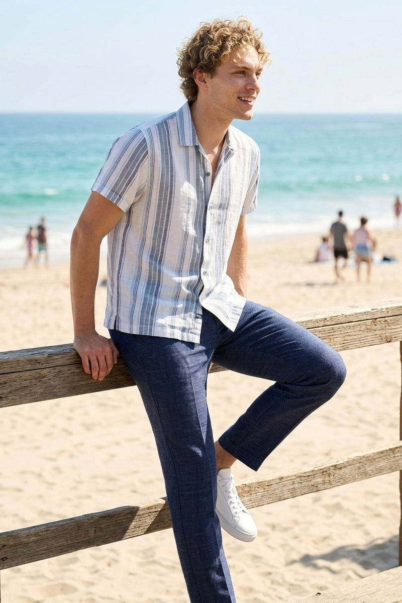 Wholesale,Rails, Rails Coastal Blue Vertical Stripe Shirt, Blue, Small-41-TagSMedium-44-TagMLarge-47-TagLExtra Large-49-TagXLExtra Extra Large-52-TagXXL