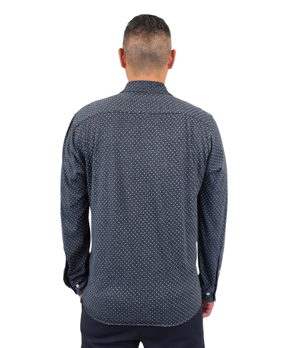 Wholesale,Bonobos, Bonobos Charcoal Knit Polka Dot Button Up Shirt, Grey, Medium-42-TagM