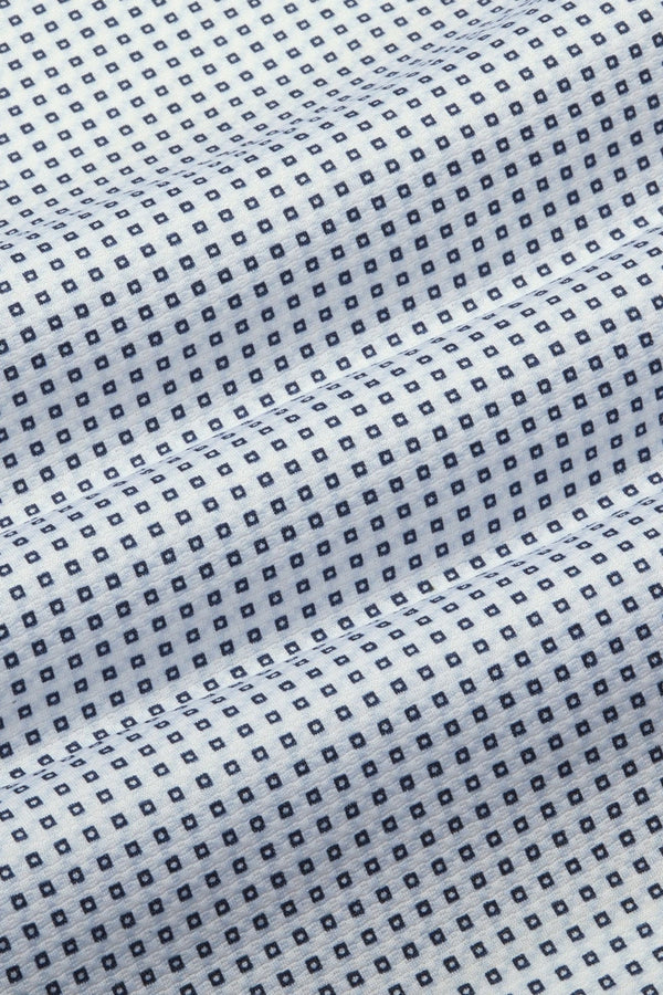 Mizzen + Main Blue Geo Twill Print No-Tuck Classic Shirt