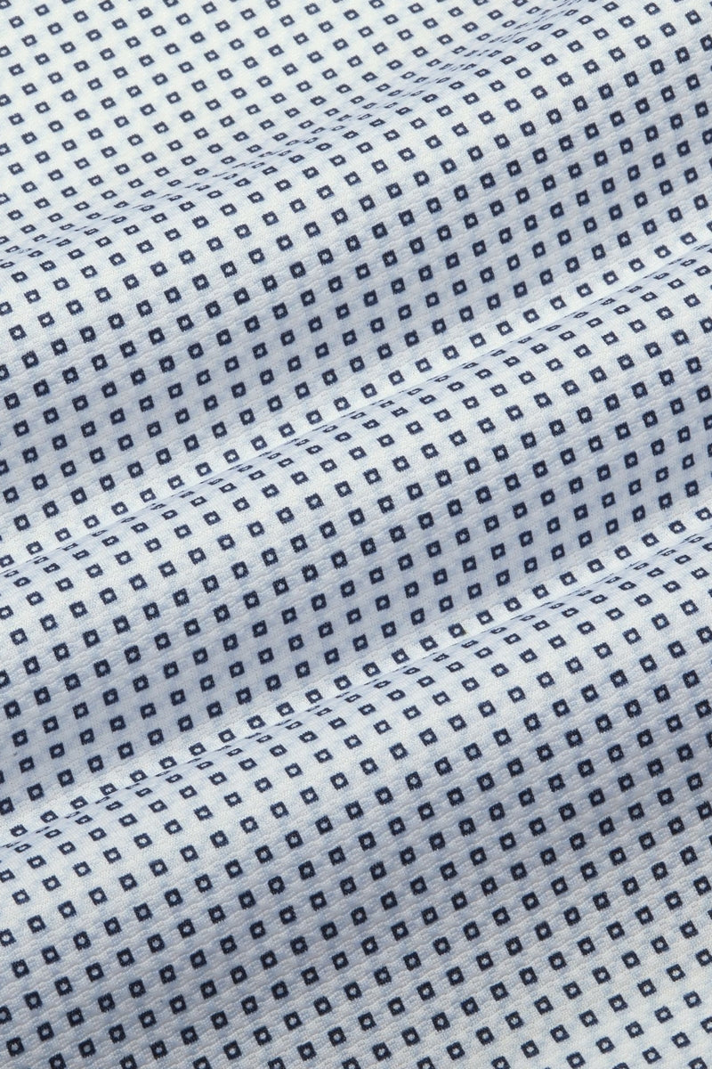 Wholesale,Mizzen + Main, Mizzen + Main Blue Geo Twill Print No-Tuck Trim Shirt, Blue, Medium-43-TagMLarge-46-TagLExtra Large-49-TagXLExtra Extra Large-52-TagXXLSmall-41-TagS