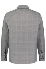 Luchiano Visconti Charcoal Plaid Basket Weave Long Sleeve Button Up