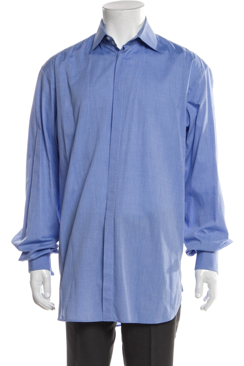 Giorgio Armani Blue Long Sleeve Dress Shirt