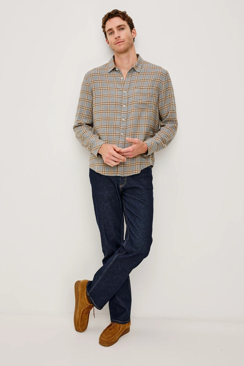 Wholesale,Rails, Rails Tan/Grey Brushed Luxe Melange Plaid Shirt, Tan, Extra Large-50-TagXL