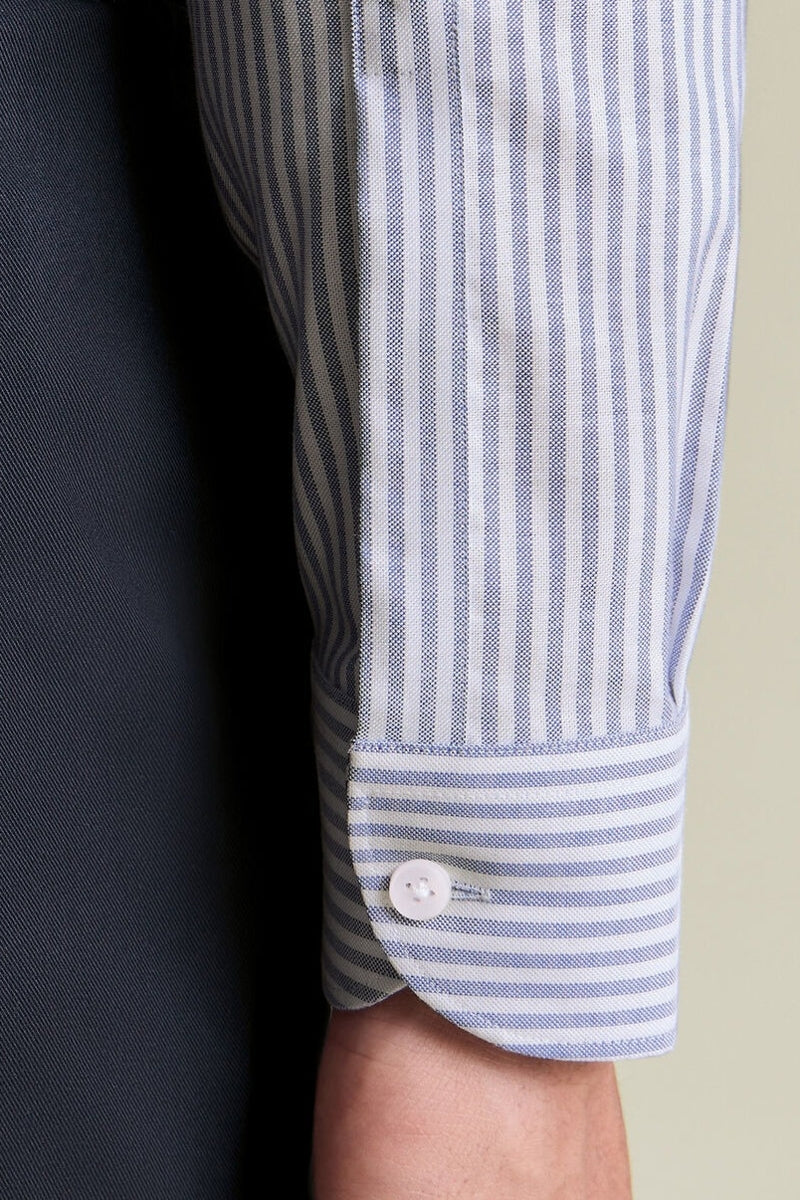 Wholesale,Charles Tyrwhitt, Charles Tyrwhitt Mid Blue Stretch Oxford Stripe Shirt, Blue, Small-40-Tag15Medium-44-Tag16Extra Large-48-Tag17