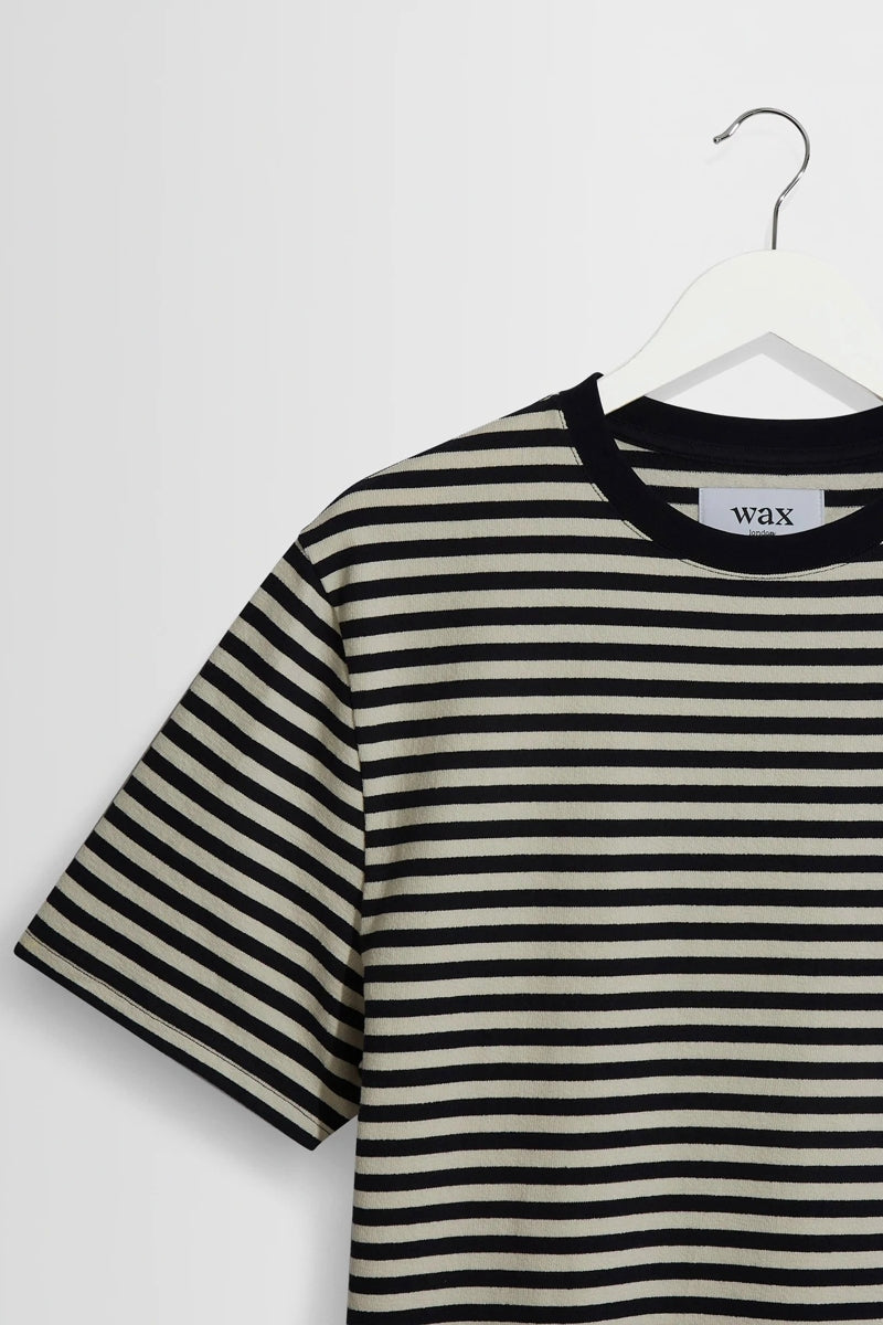 Wholesale,Wax London, Wax London Navy/Ecru Textured Striped Organic Cotton T-Shirt, Blue, Extra Large-46-TagXL