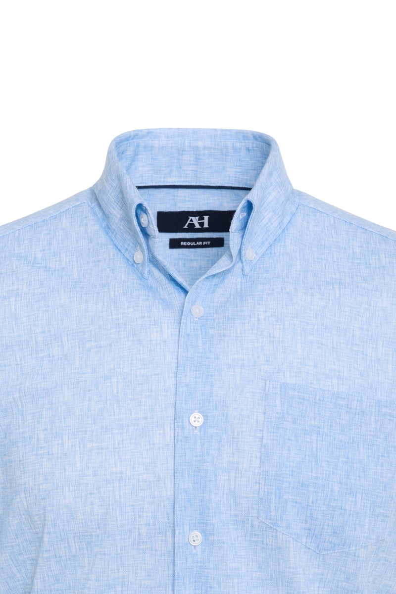 Wholesale,American Heritage, American Heritage Melange Sky Double Faced Knit Shirt, Blue, Extra Extra Large-54-TagXXL