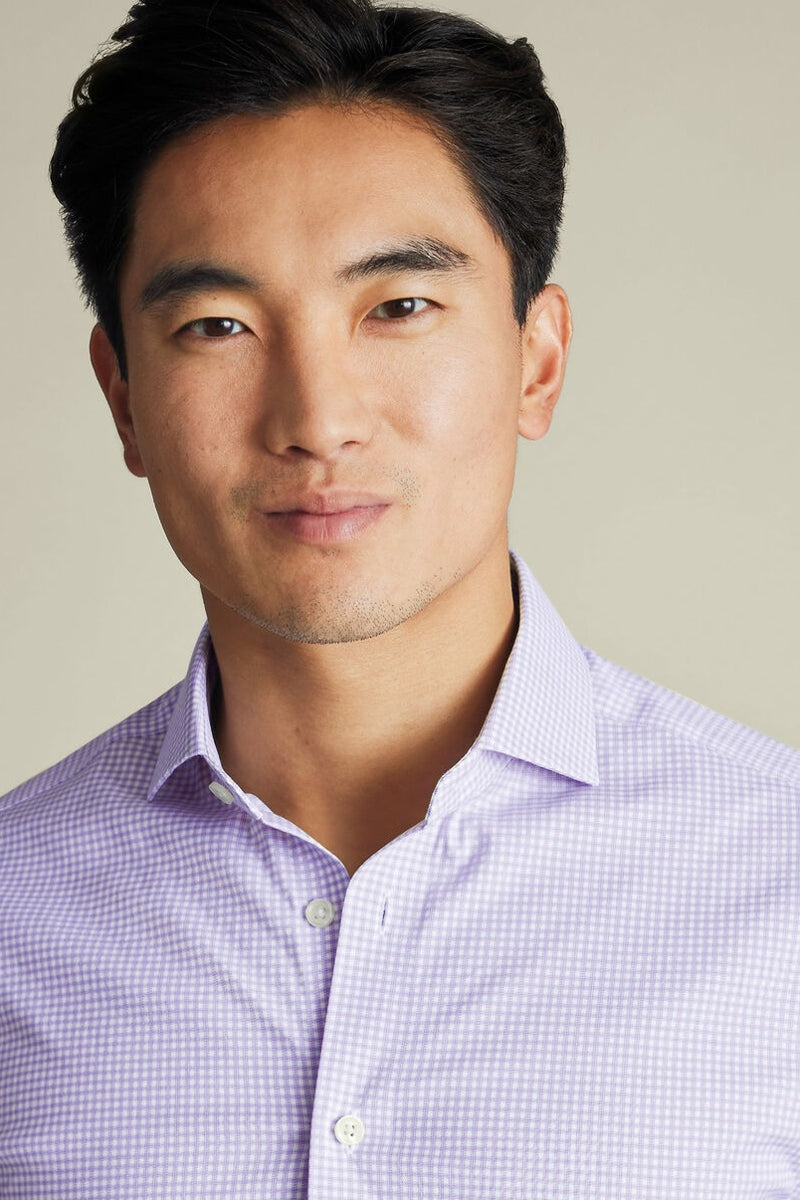 Wholesale,Charles Tyrwhitt, Charles Tyrwhitt Lilac Performance Twill Check Shirt, Purple, Large-46-Tag16.5Small-40-Tag15Medium-44-Tag16