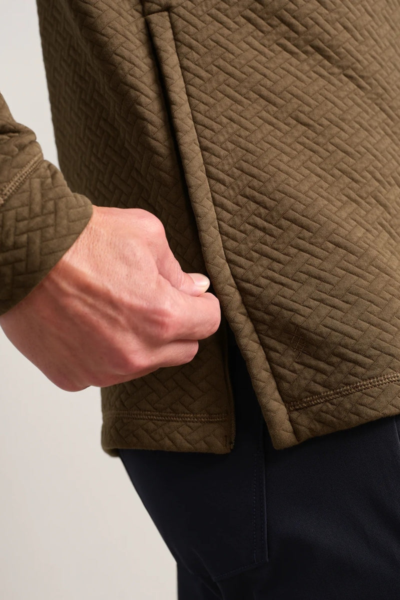 Wholesale,Rhone, Rhone Olive Quilted Cotton Pullover with Ventilation, Green, Extra Large-50-TagXL