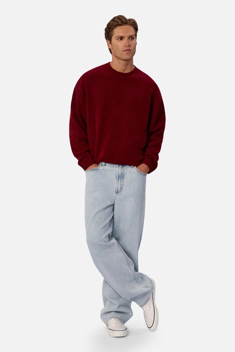 Wholesale,INDUSTRIE AUSTRALIA, INDUSTRIE AUSTRALIA Burgundy Crewneck Sweater, Red, Small-44-TagSMedium-47-TagMLarge-50-TagLExtra Large-52-TagXLExtra Extra Large-54-TagXXL