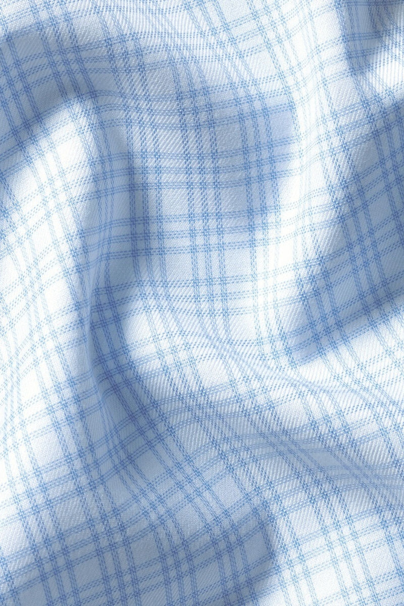 Wholesale,Charles Tyrwhitt, Charles Tyrwhitt Sky Blue Twill Triple Check Shirt, Blue, Small-40-Tag15