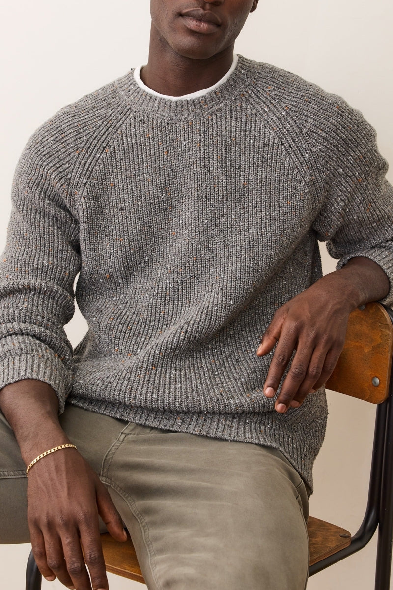 Wholesale,Marine Layer, Marine Layer Grey Textured Merino Wool Blend Sweater, Grey, Large-46-TagL
