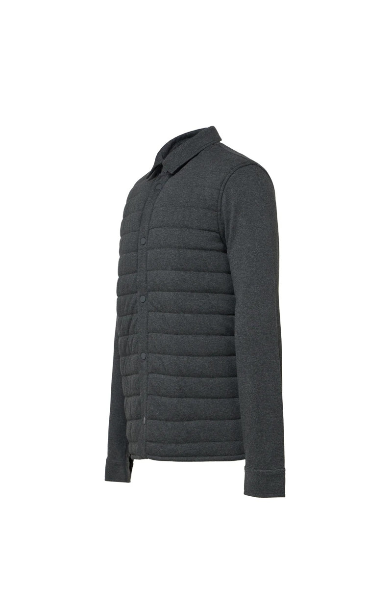 Wholesale,Luchiano Visconti, Luchiano Visconti Charcoal Quilted Jersey Knit Shacket, Grey, Large-48-TagL