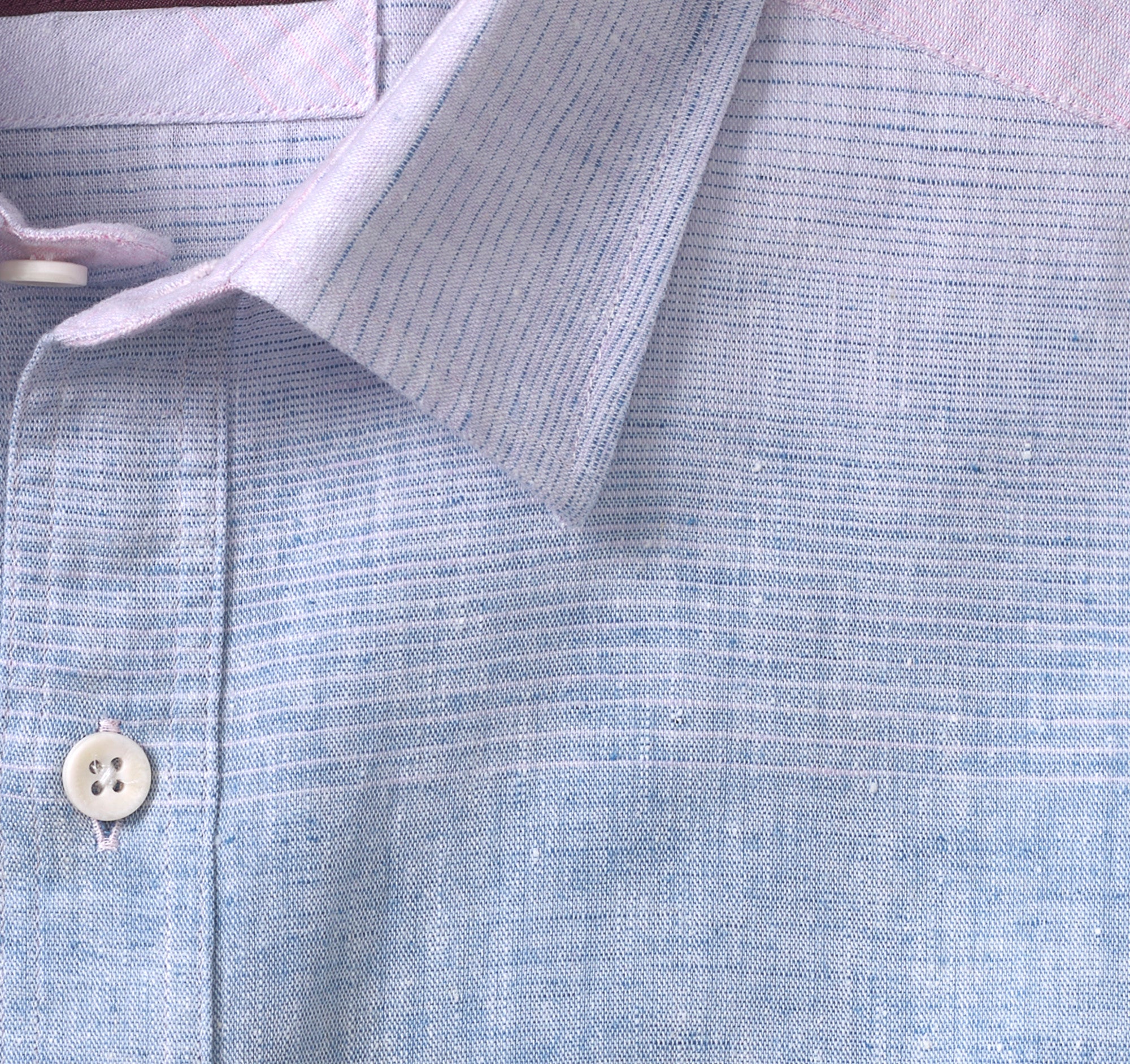 Wholesale,Johnston & Murphy, Johnston & Murphy Blue Multi Ombre Washed Linen/Cotton Blend Long Sleeve Shirt, Blue, Medium-44-TagM