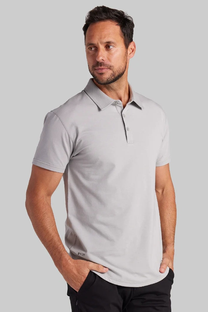 Wholesale,BYLT, BYLT Storm Drop-Cut Lux 4-way Stretch Polo, Grey, Large-44-TagL