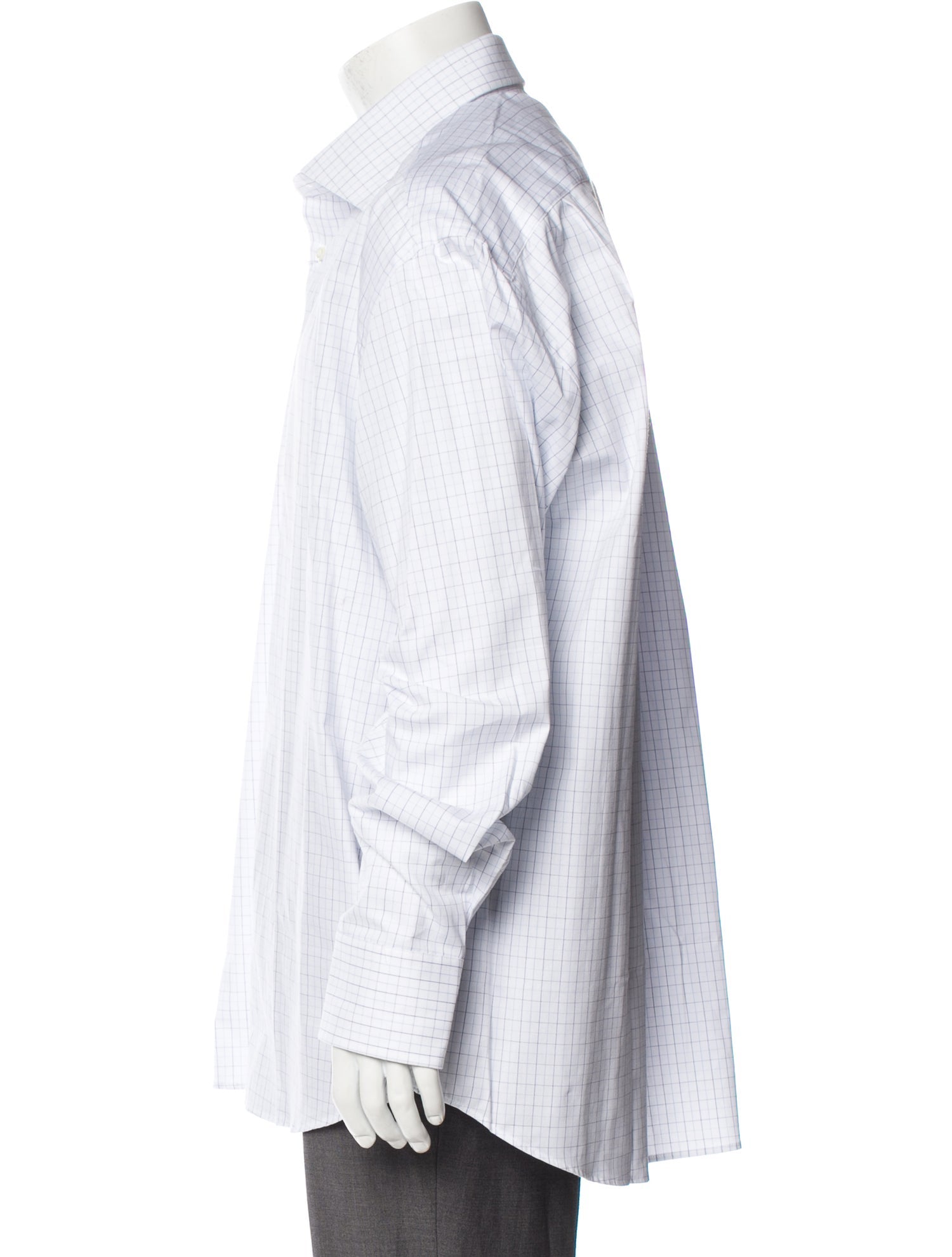 RealReal,Missoni, Missoni White Stripped Long Sleeve Dress Shirt with Two-Button Mitered Cuffs, White, Extra Extra Large-54-TagXXL