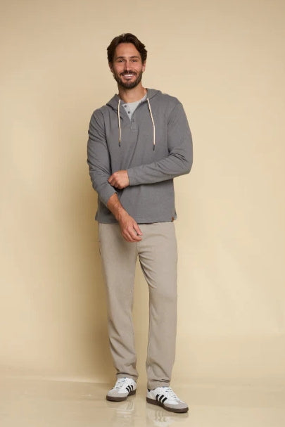 Wholesale,Fundamental Coast, Fundamental Coast Grey Soft Henley Hoodie, Grey, Medium-44-TagM