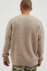 Kuwalla Beige Boucle Knit Crewneck Sweater