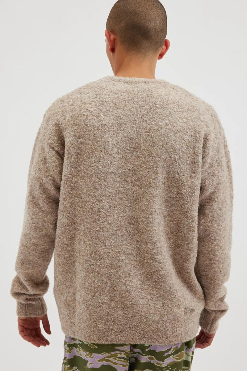 Wholesale,Kuwalla, Kuwalla Beige Boucle Knit Crewneck Sweater, Tan, Extra Large-50-TagXL