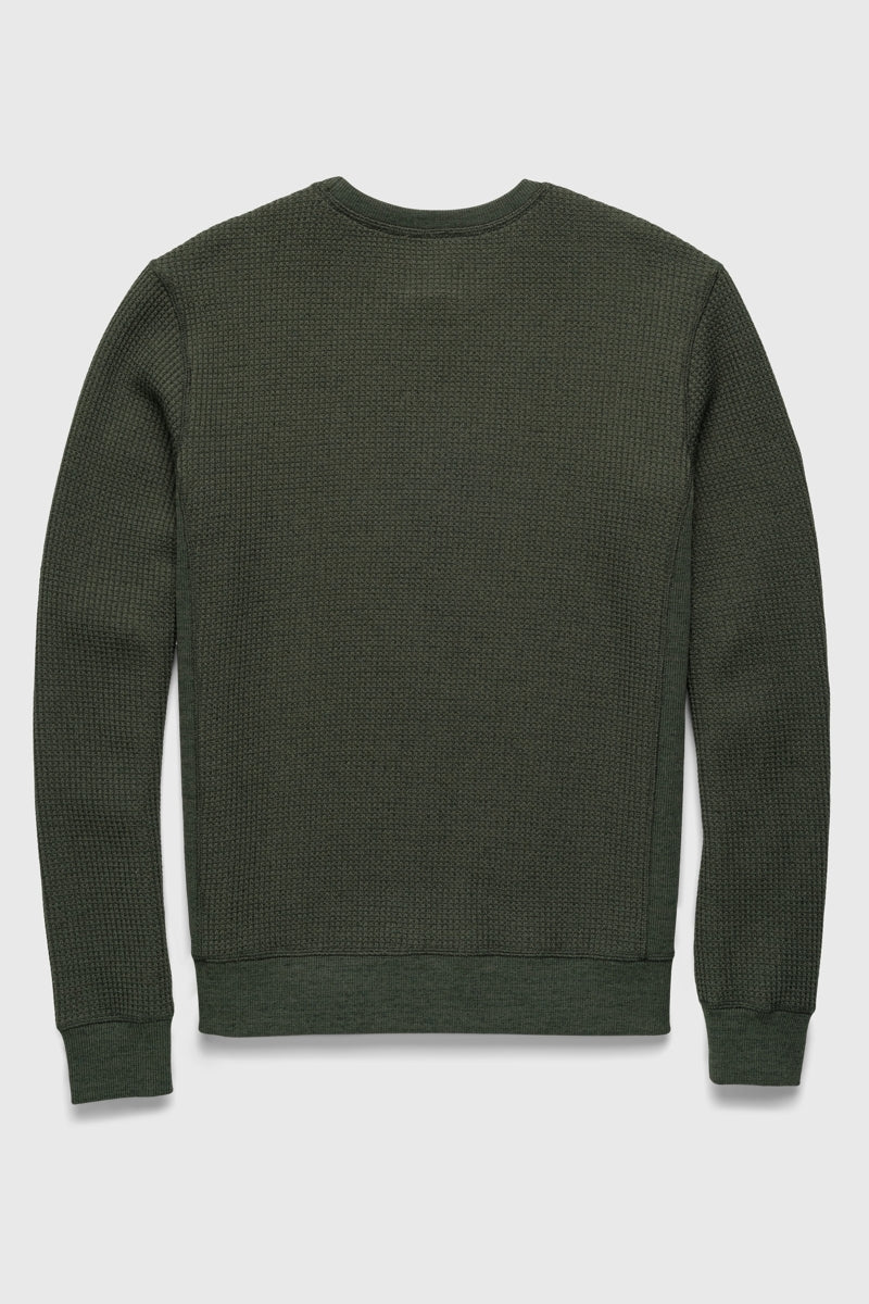 Wholesale,Surfside Supply, Surfside Supply Green Heather Thermal Waffle Weave Crewneck, Green, Medium-46-TagMLarge-49-TagLExtra Large-52-TagXLExtra Extra Large-55-TagXXLSmall-44-TagS
