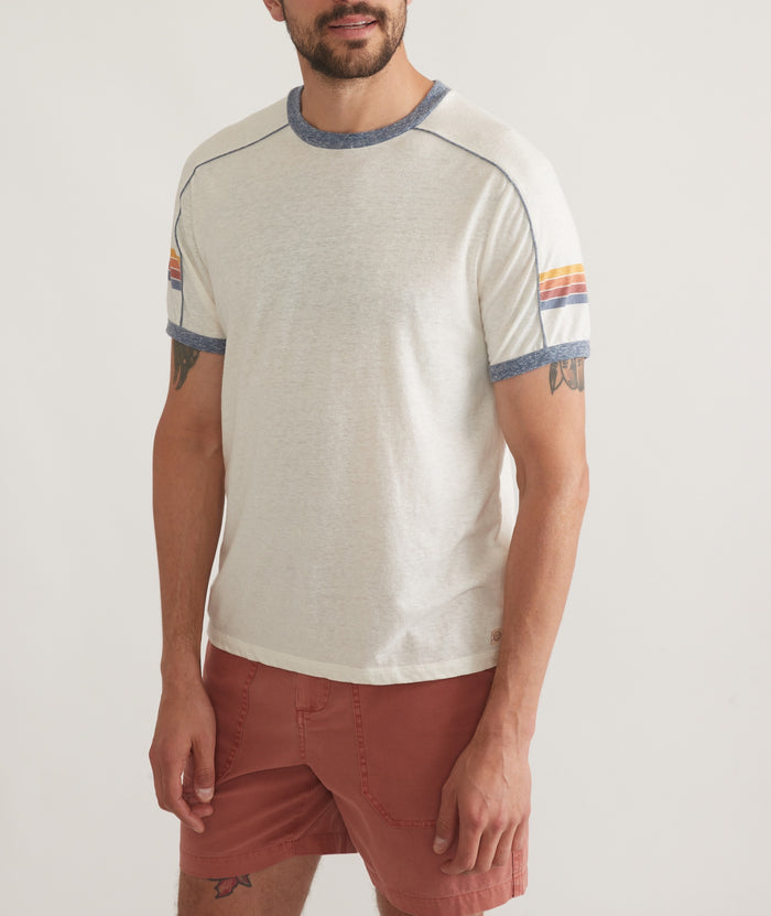 Wholesale,Marine Layer, Marine Layer Antique White Vintage Varsity-inspired Tee, White, Medium-41-TagM