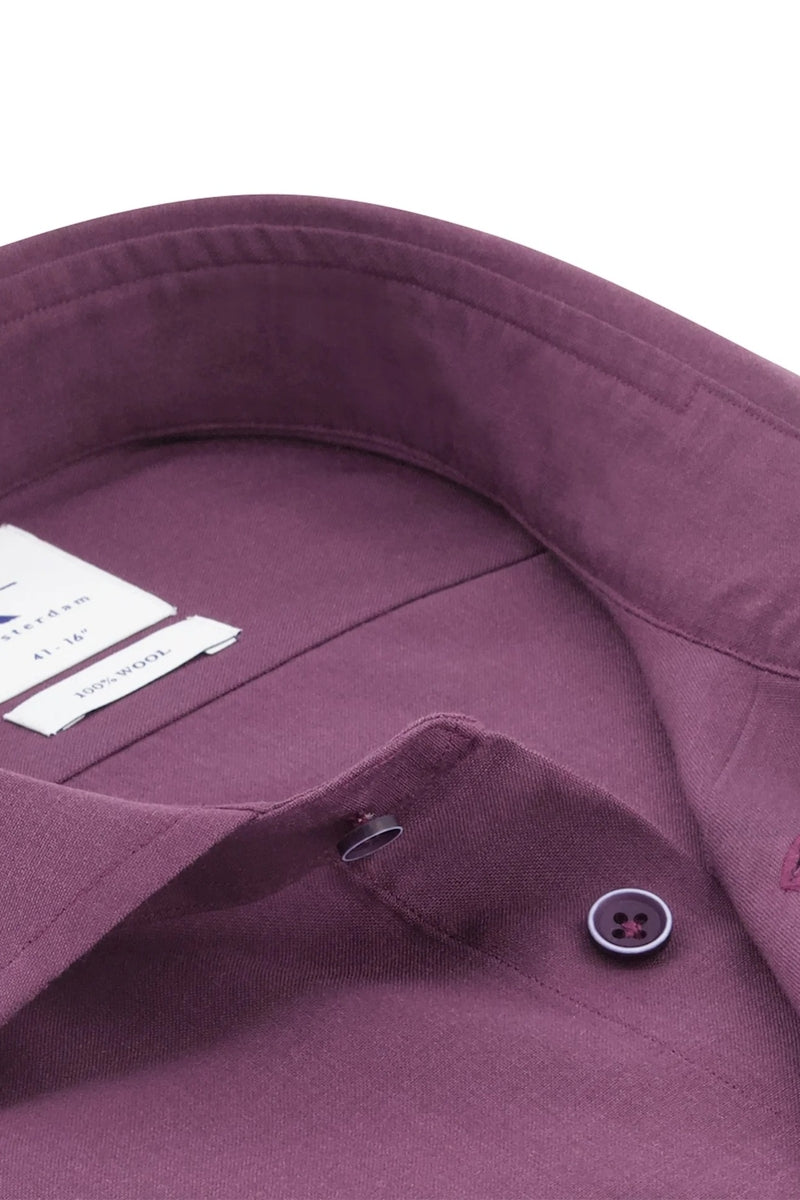 Direct From Brand,R2 Amsterdam, R2 Amsterdam Purple 100% Wool shirt, Purple, Medium-42-Tag40Medium-44-Tag41Large-46-Tag42