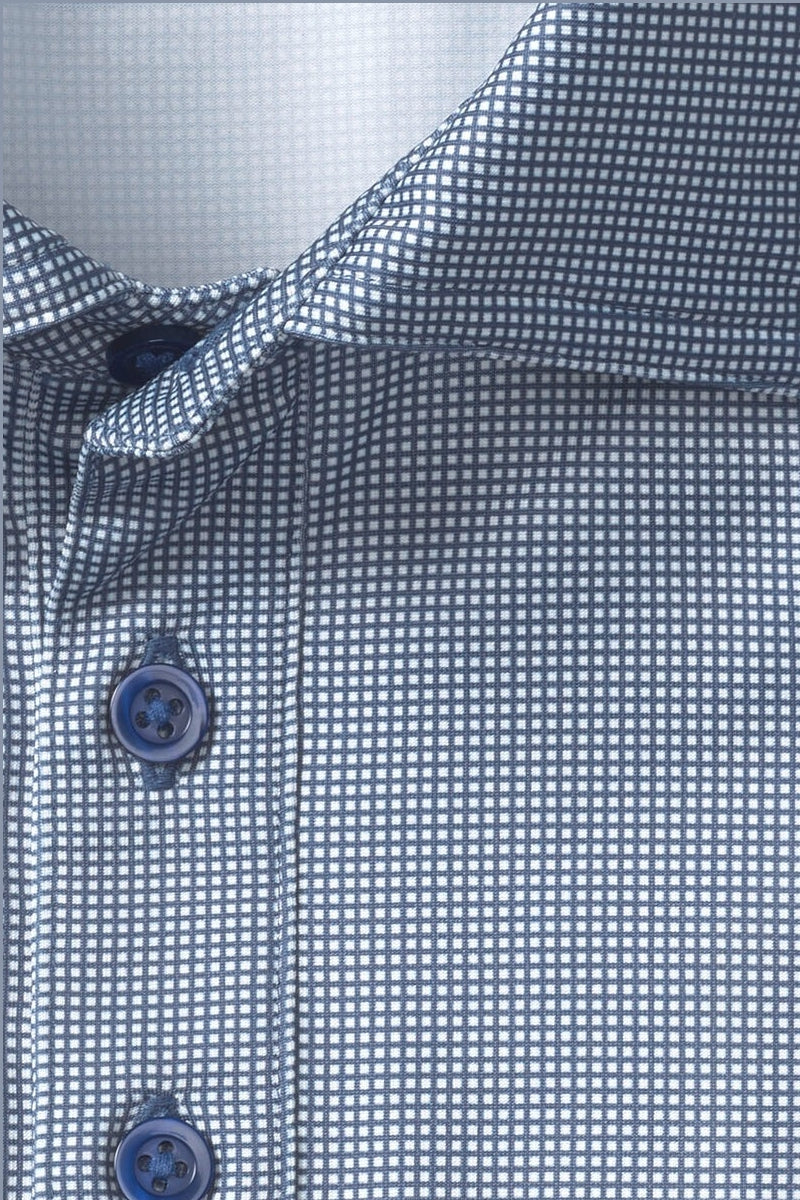Wholesale,Johnston & Murphy, Johnston & Murphy Navy/White Gingham Performance Polo, Blue, Extra Large-50-TagXL