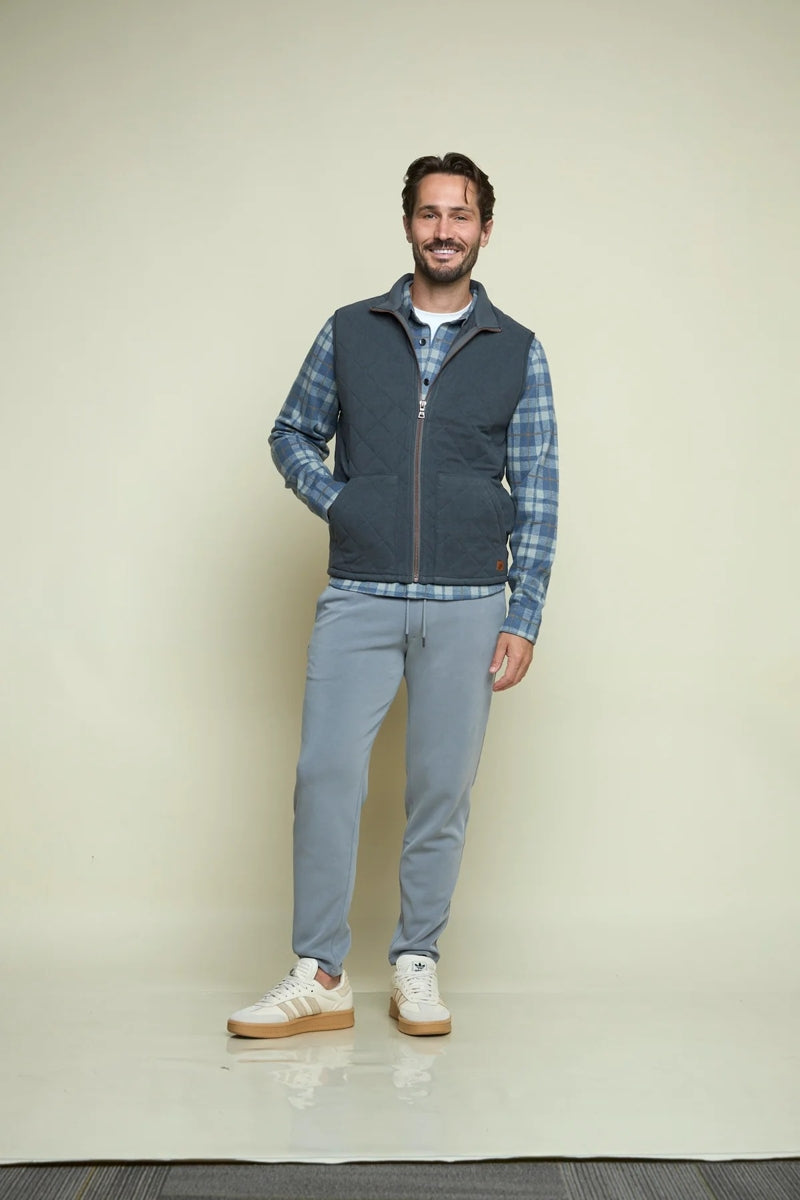 Wholesale,Fundamental Coast, Fundamental Coast Smoke Full Zip Quilted Vest, Grey, Large-45-TagL