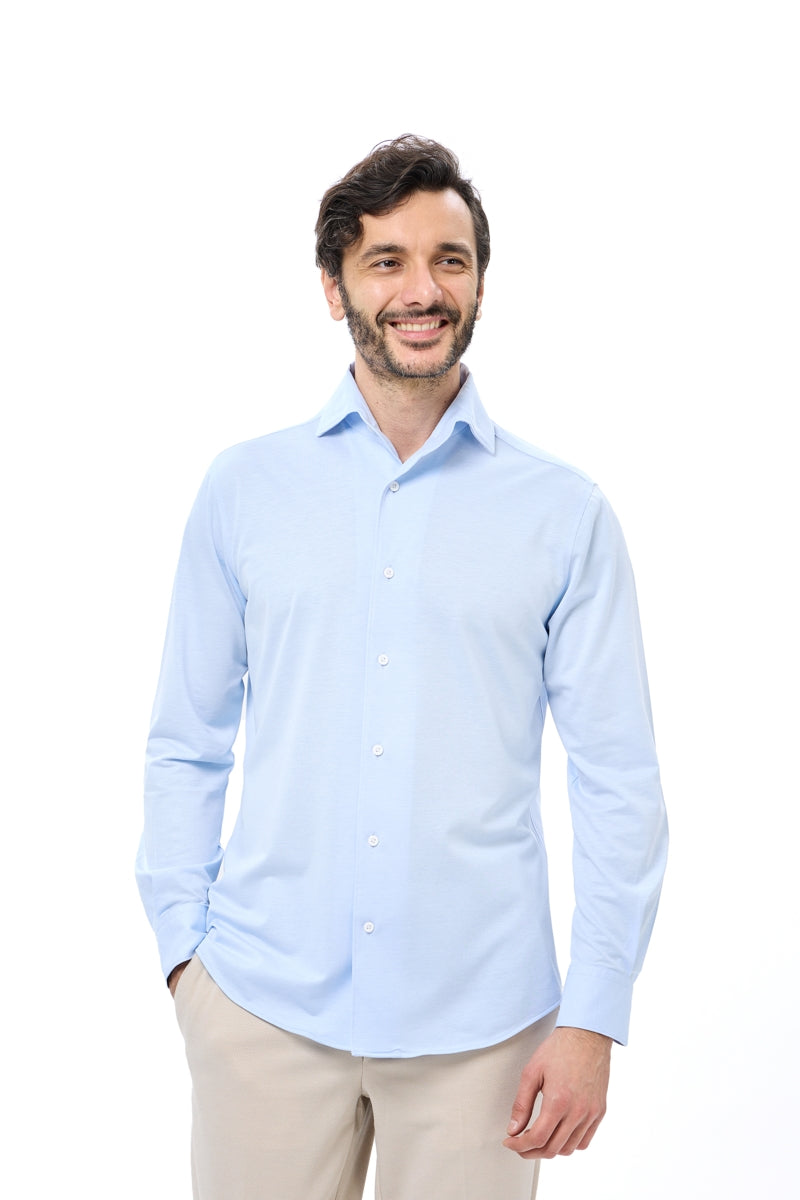 Wholesale,Luchiano Visconti, Luchiano Visconti Sky Japanese Performance Knit Shirt, Blue, Extra Large-49-TagXL