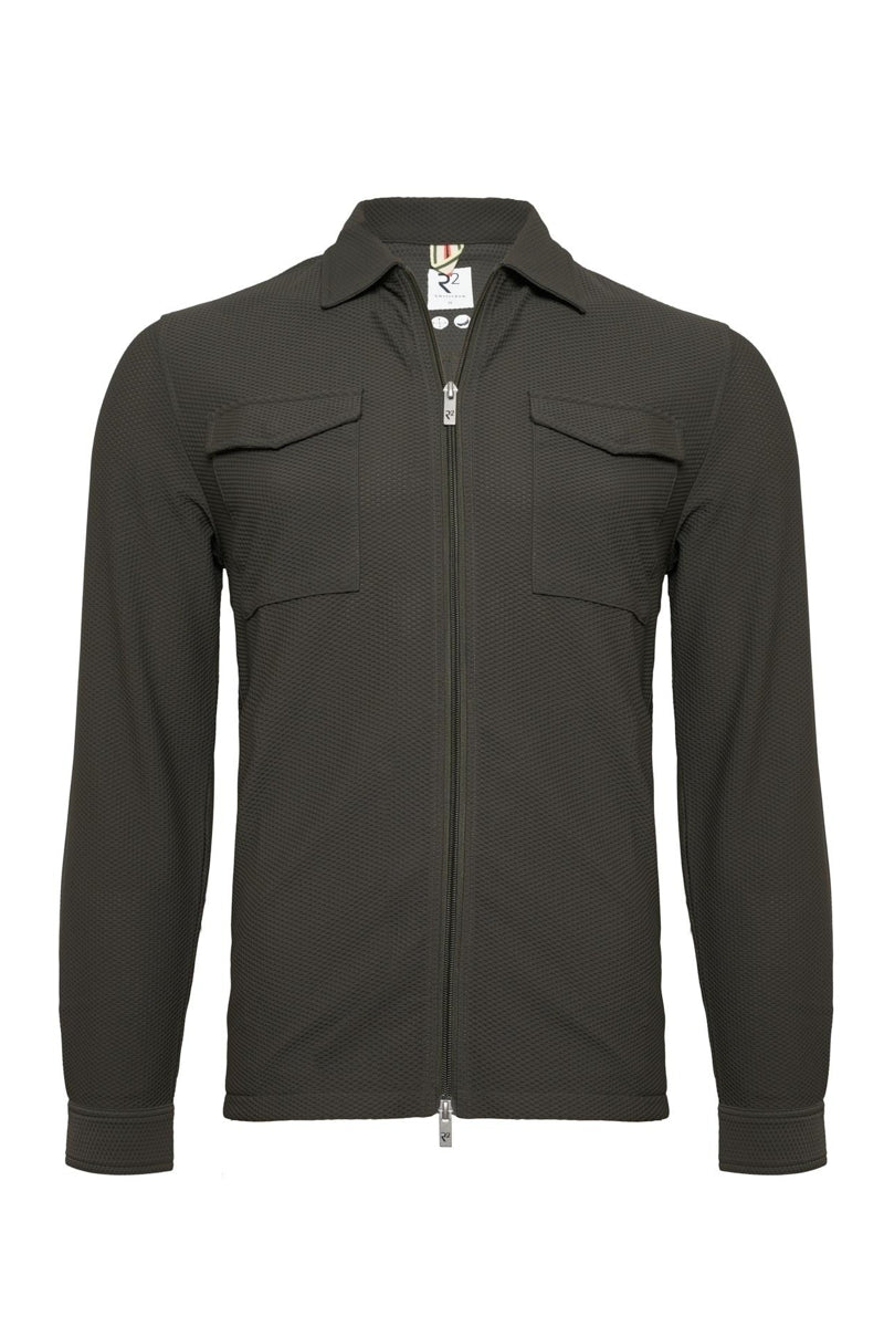 Direct From Brand,R2 Amsterdam, R2 Amsterdam Dark Green Travel Overshirt, Green, Extra Extra Large-46-TagXXL