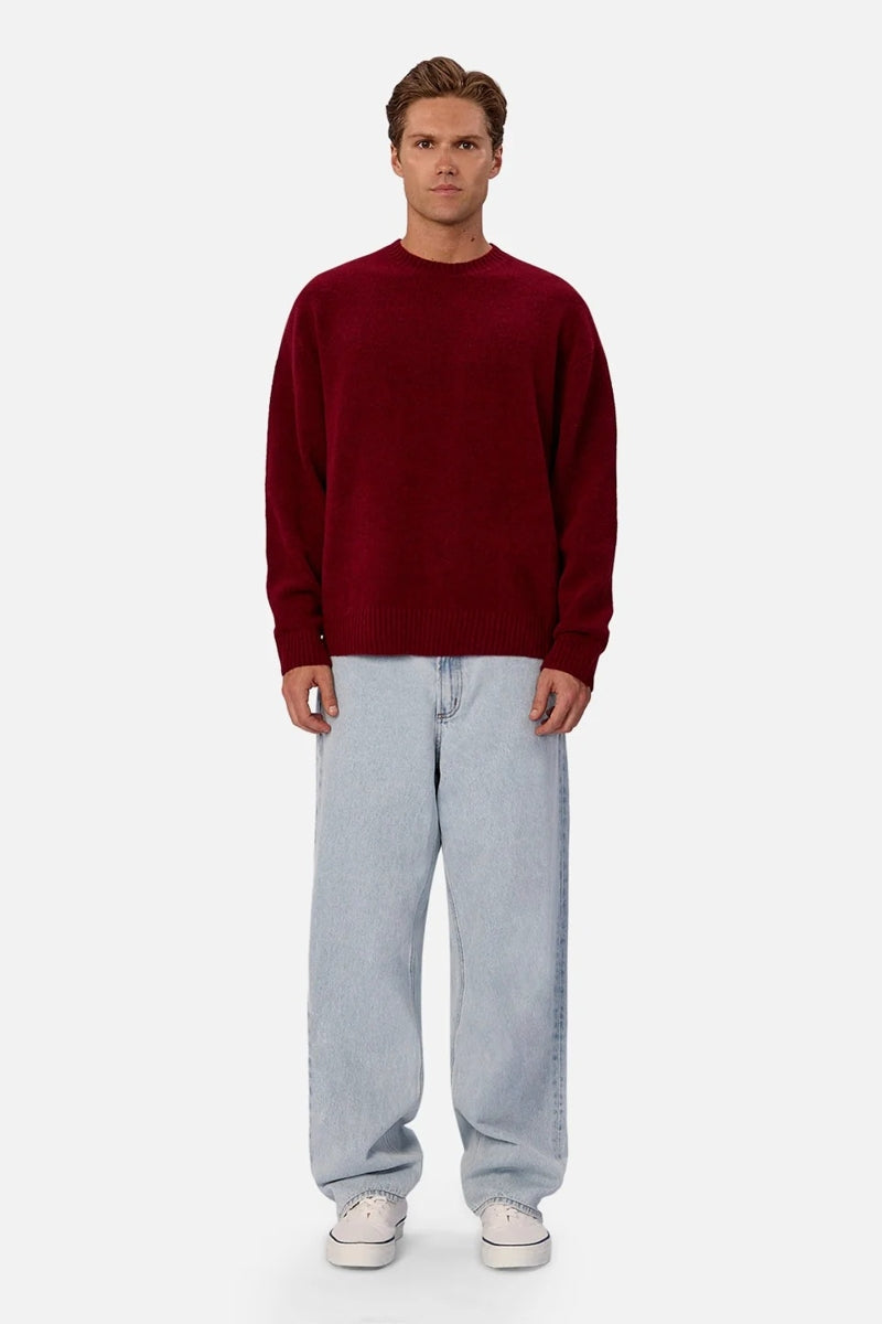 Wholesale,INDUSTRIE AUSTRALIA, INDUSTRIE AUSTRALIA Burgundy Crewneck Sweater, Red, Small-44-TagSMedium-47-TagMLarge-50-TagLExtra Large-52-TagXLExtra Extra Large-54-TagXXL