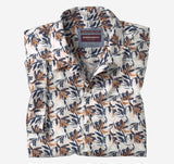 Johnston & Murphy Tan Foliage Print Cotton/Modal Blend Short Sleeve Camp Shirt