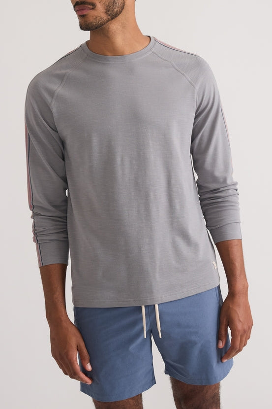 Wholesale,Marine Layer, Marine Layer Grey Stripped Sleeve Air Crew Tee, Grey, Extra Large-48-TagXL