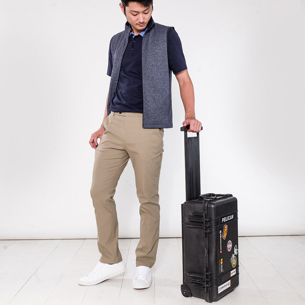 Direct From Brand,PROFI, PROFI Beige Viscose Multi-pockets Moisture-wicking Casual Functional Pants, Tan, 36W-30L-Tag36