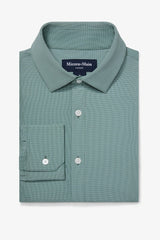 Mizzen + Main Hunter Green Straton Houndstooth Trim Dress Shirt