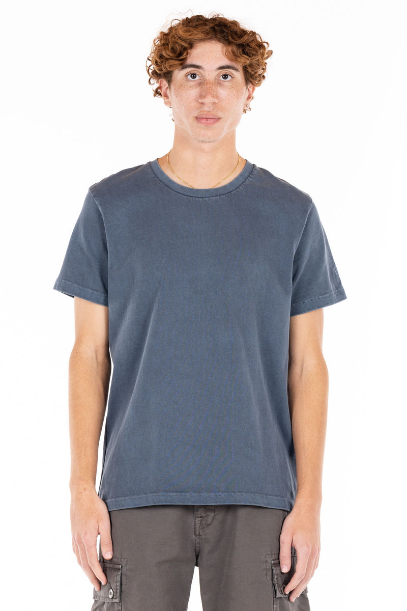 Original Paperbacks Slate Blue Heavy Knit Akita Short Sleeve Tee