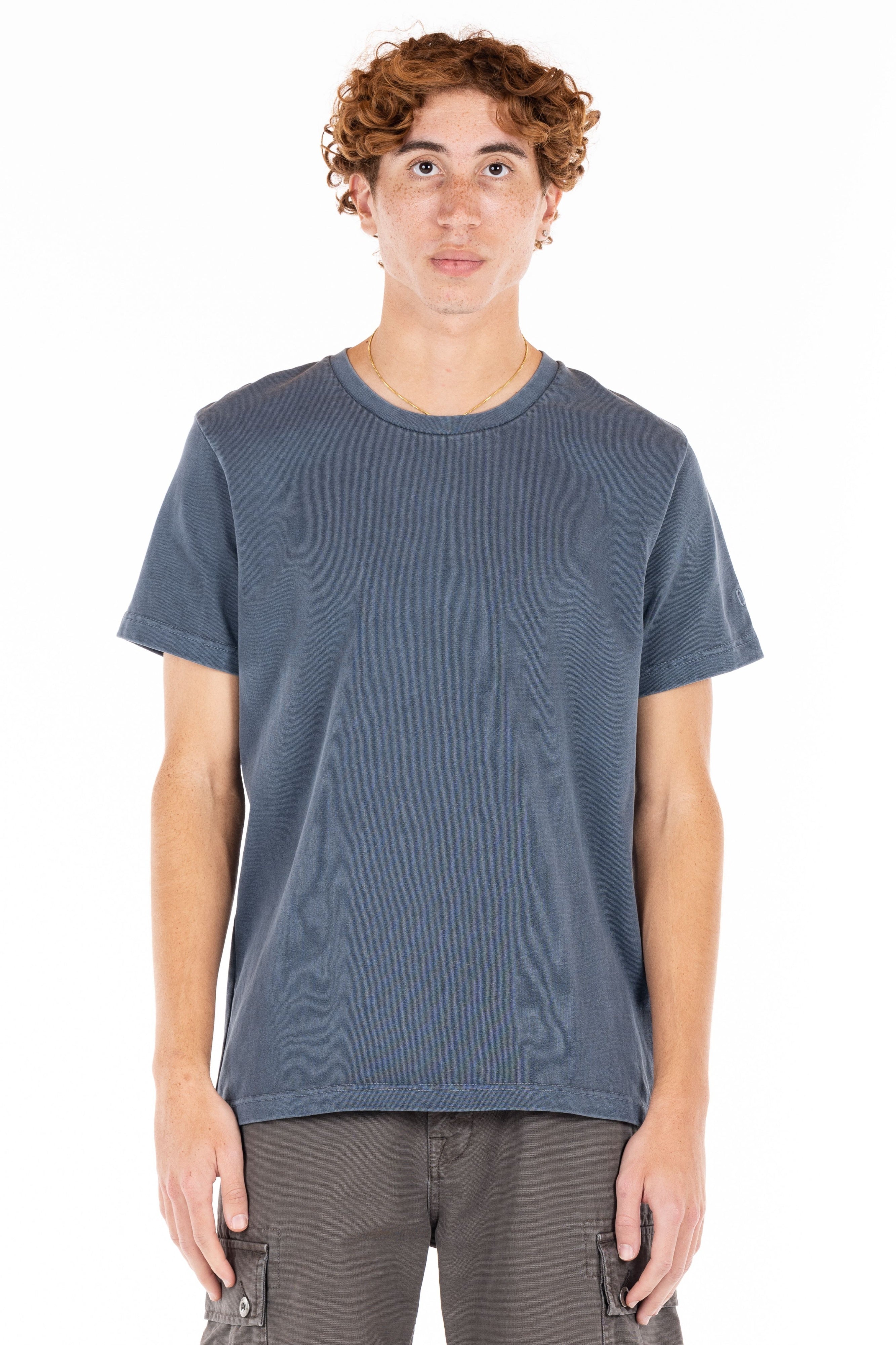 Wholesale,Original Paperbacks, Original Paperbacks Slate Blue Heavy Knit Akita Short Sleeve Tee, Blue, Large-45-TagL
