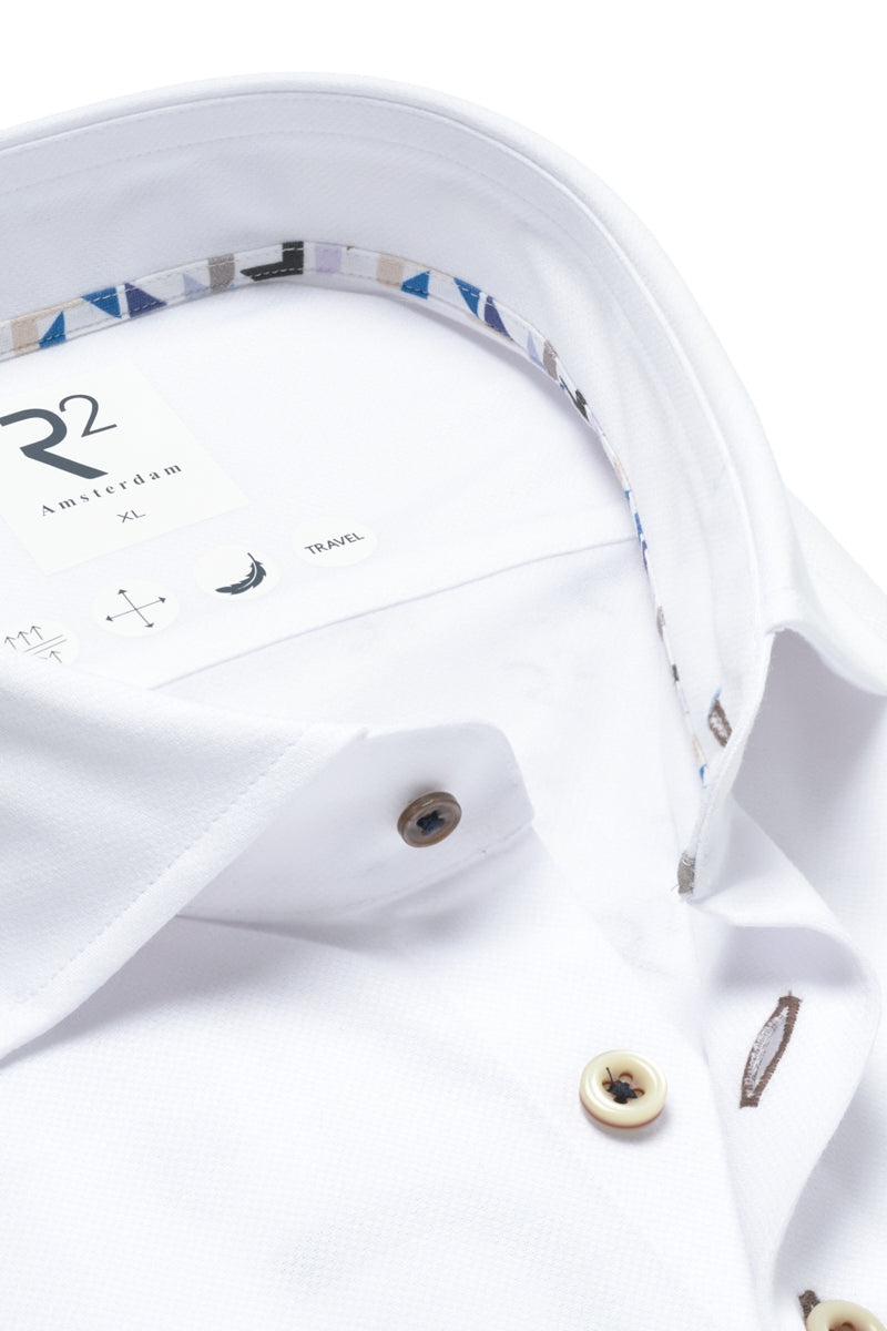 Direct From Brand,R2 Amsterdam, R2 Amsterdam White Travel Shirt, White, Extra Extra Extra Large-54-Tag3XL