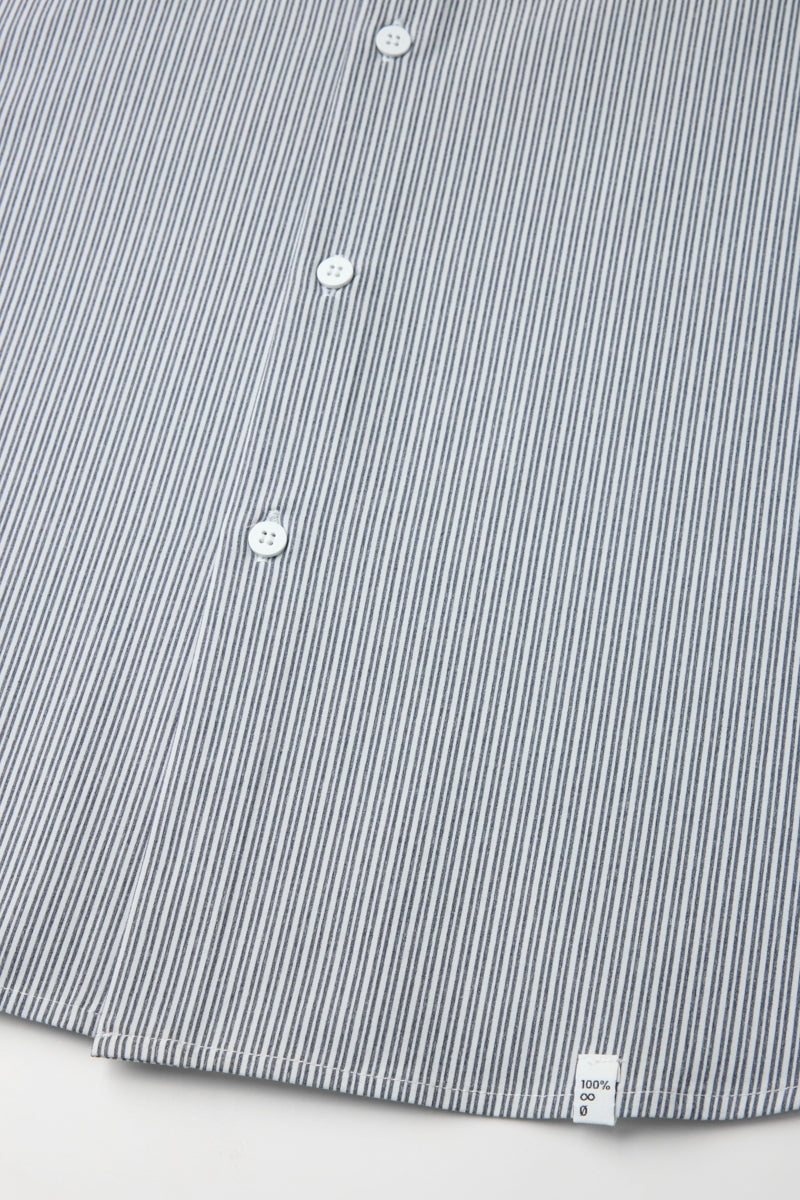 Direct From Brand,FYNE, FYNE Navy/White Stripe Moisture Absorption Shirt, Blue, Medium-42-TagMLarge-44-TagL