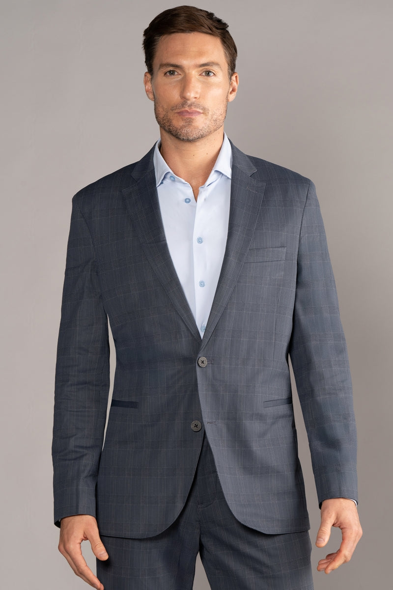 Wholesale,Twillory, Twillory Grey Japanese Stretch Plaid Performance Blazer, Grey, Medium-40-Tag40