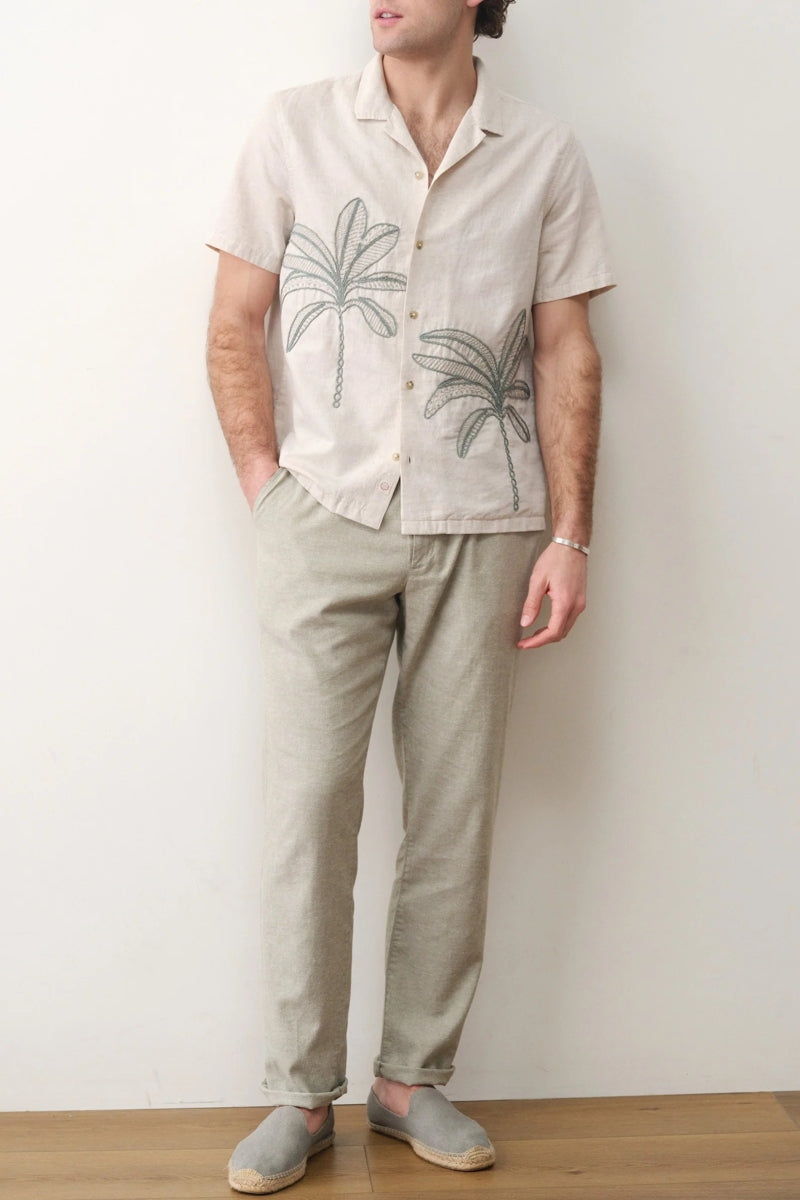 Wholesale,Marine Layer, Marine Layer Cream Embroidered Textured Resort Shirt, Cream, Small-44-TagS