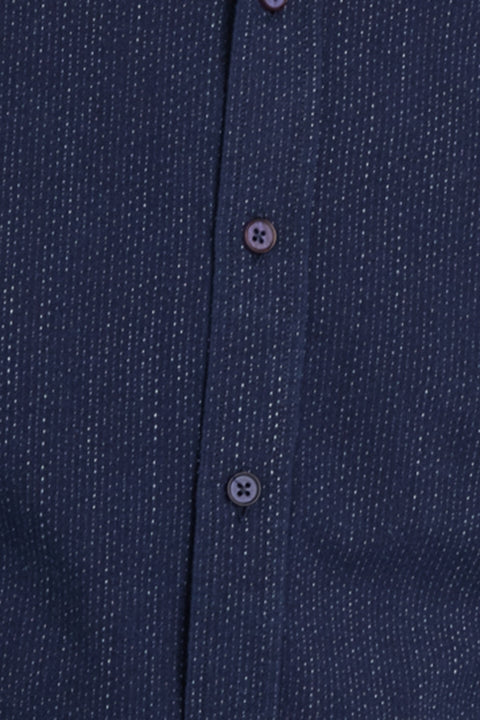 Wholesale,Vustra, Vustra Storm Blue Organic Cotton Textured Shirt, Blue, Large-44-TagL