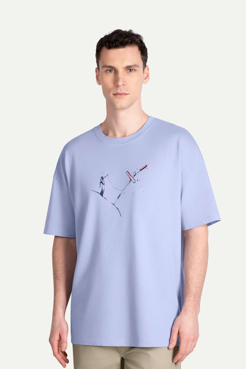 Wholesale,KAFT, KAFT Soft Lilac Drop Shoulder Printed T-Shirt, Purple, Small-42-TagSMedium-45-TagMLarge-47-TagLExtra Large-49-TagXLExtra Extra Large-51-TagXXL