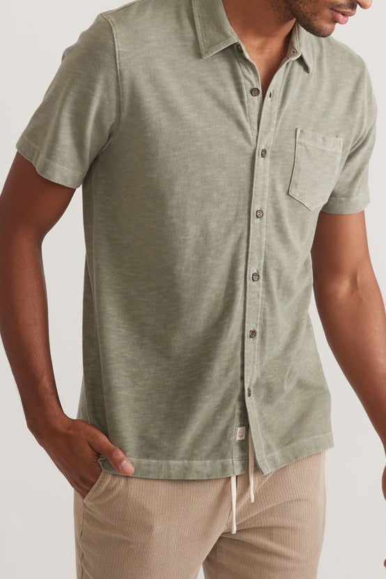 Marine Layer Green Vintage Heavy Slub Short Sleeve Shirt