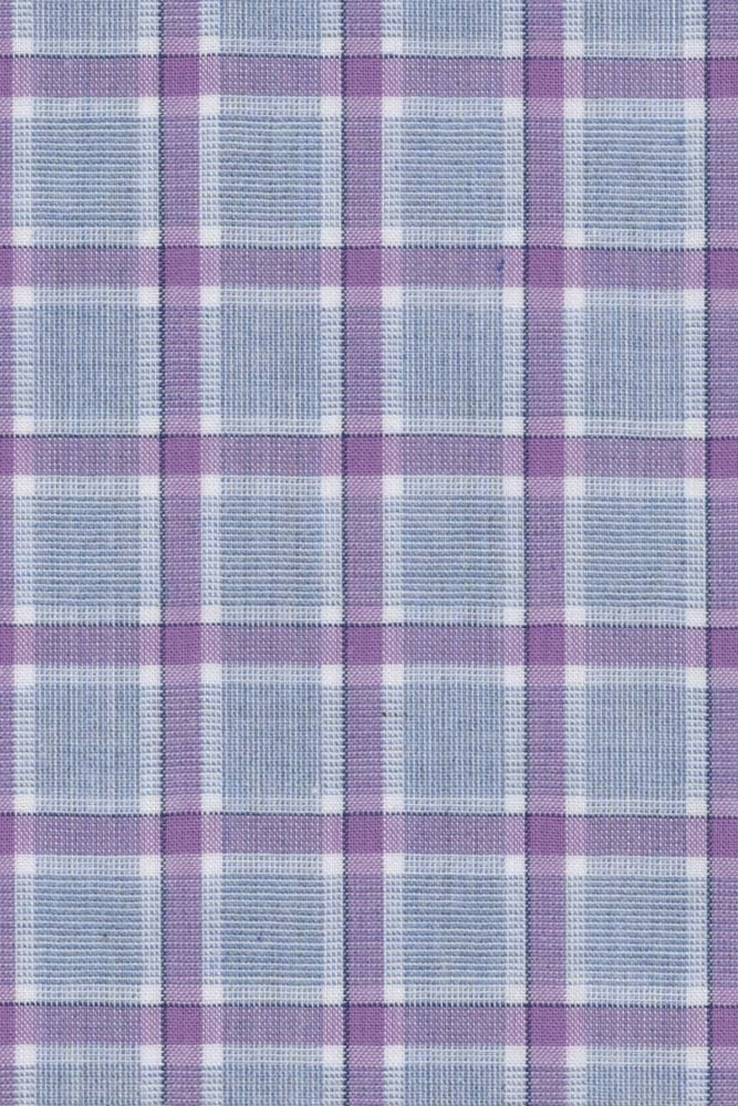 Wholesale,Scott Barber, Scott Barber Grape Mélange Windowpane Pattern Poplin Shirt, Purple, Medium-45-TagM