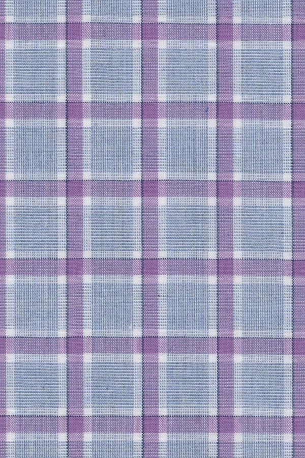 Scott Barber Grape Mélange Windowpane Pattern Poplin Shirt
