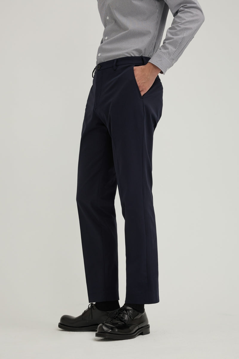 Direct From Brand,FYNE, FYNE Navy Water Repellent Four-side Stretch Suit Pants, Blue, 34W-31L-TagL